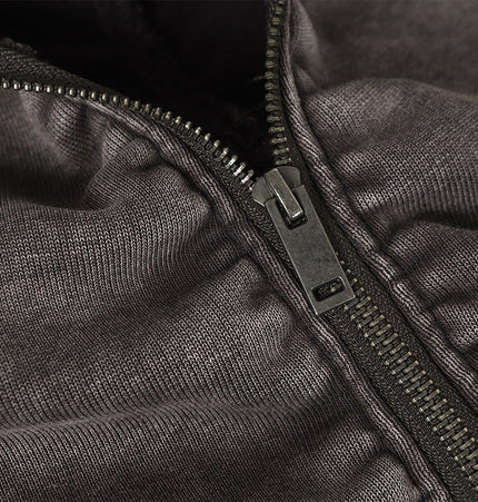 TALKLESSFASHION Jiayiku Men's Fall 2025 New American Street Personality Hoodie Pleated Washed Old Hoodie with Fleece