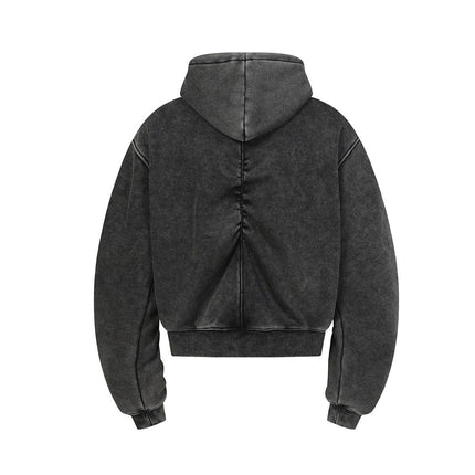 TALKLESSFASHION Jiayiku Men's Fall 2025 New American Street Personality Hoodie Pleated Washed Old Hoodie with Fleece