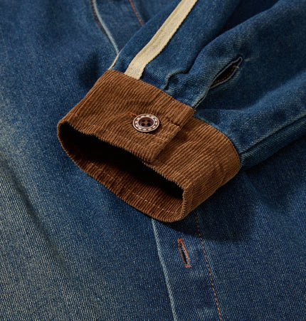 THETLSTUDIO Jiayiku Men's Spring 2026 New American Campus Style Retro Washed Denim Shirt National Tide Embroidered Shirt