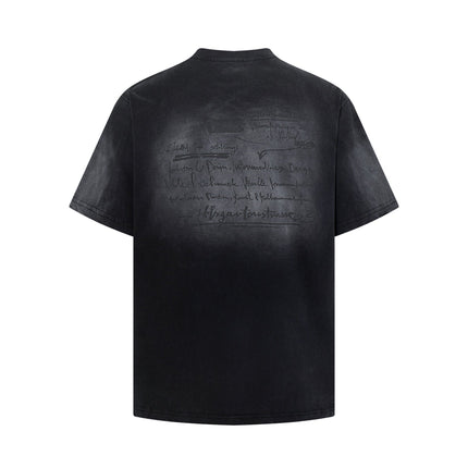 TALKLESSFASHION Jiayiku Men's Summer 2026 New American Street Hip Hop Trendy Brand Tee Cultural Shirt Dark Washed T-Shirt