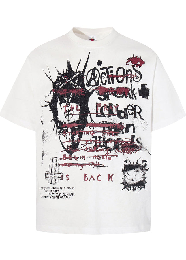TALKLESSFASHION Jiayiku's 2026 new American street punk trendy brand original T-shirt pure cotton trendy personalized short-sleeved base shirt