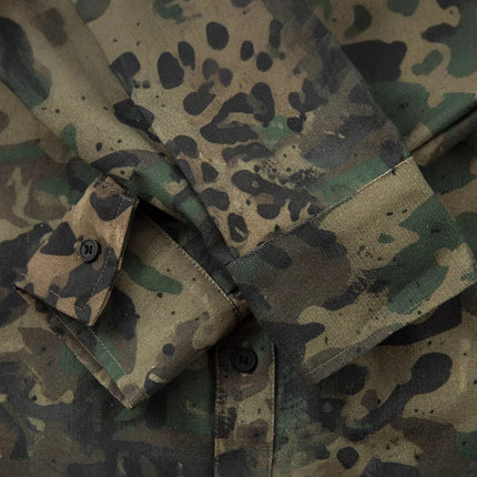 TALKLESSFASHION Jiayiku's 2026 new American street trendy brand leopard print camouflage shirt long-sleeved ins trendy street ruffian shirt