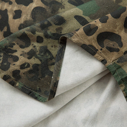 TALKLESSFASHION Jiayiku's 2026 new American street trendy brand leopard print camouflage shirt long-sleeved ins trendy street ruffian shirt