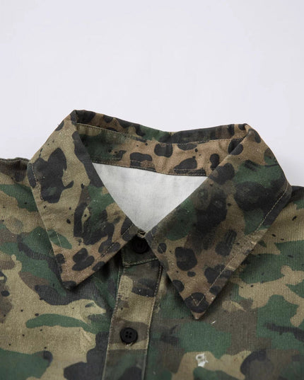 TALKLESSFASHION Jiayiku's 2026 new American street trendy brand leopard print camouflage shirt long-sleeved ins trendy street ruffian shirt