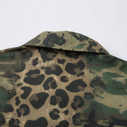 TALKLESSFASHION Jiayiku's 2026 new American street trendy brand leopard print camouflage shirt long-sleeved ins trendy street ruffian shirt
