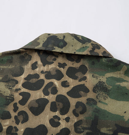 THETLSTUDIO Jiayiku's 2026 new American street trendy brand leopard print camouflage shirt long-sleeved ins trendy street ruffian shirt