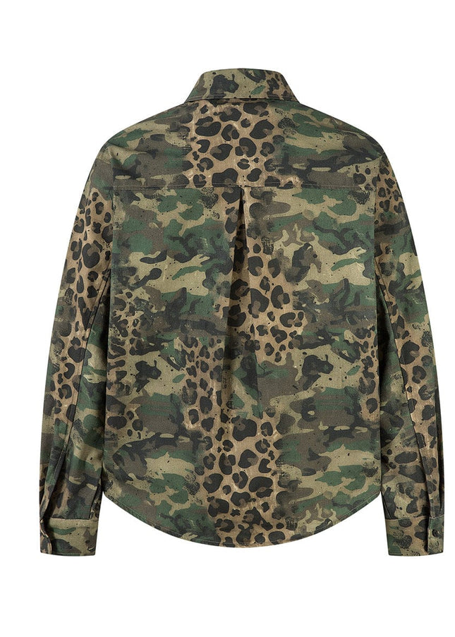 TALKLESSFASHION Jiayiku's 2026 new American street trendy brand leopard print camouflage shirt long-sleeved ins trendy street ruffian shirt