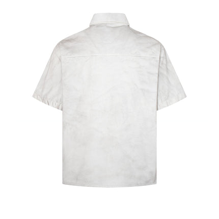 TALKLESSFASHION Jiayiku's 2026 new American wasteland style dirty dyeing distressed niche design short-sleeved shirt ins trendy ruffian