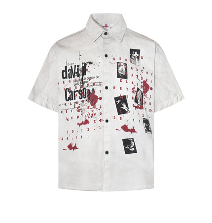 THETLSTUDIO Jiayiku's 2026 new American wasteland style dirty dyeing distressed niche design short-sleeved shirt ins trendy ruffian