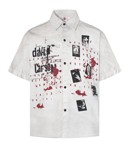 TALKLESSFASHION Jiayiku's 2026 new American wasteland style dirty dyeing distressed niche design short-sleeved shirt ins trendy ruffian