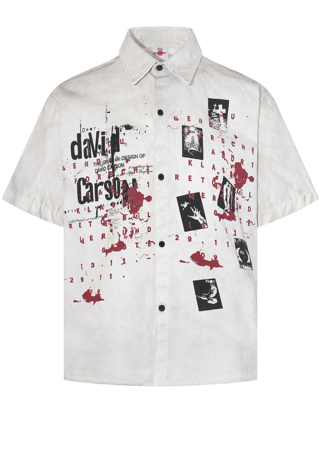 TALKLESSFASHION Jiayiku's 2026 new American wasteland style dirty dyeing distressed niche design short-sleeved shirt ins trendy ruffian