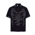 TALKLESSFASHION Jiayiku's 2026 new arrival American street dark thorn waffle short-sleeved T-shirt patchwork lapel polo shirt
