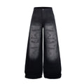 TALKLESSFASHION Jiayiku's 2026 new arrivals, American high street RO style, heavy washed wide-leg jeans, loose python pattern floor-length pants