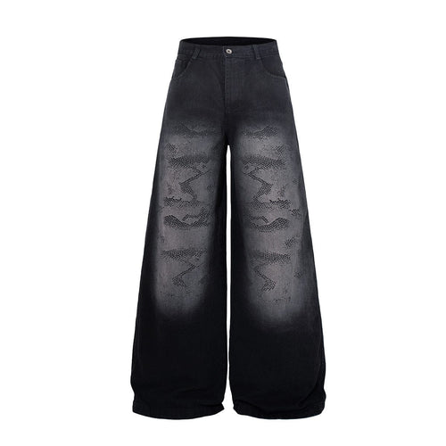 THETLSTUDIO Jiayiku's 2026 new arrivals, American high street RO style, heavy washed wide-leg jeans, loose python pattern floor-length pants