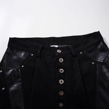 TALKLESSFASHION Jiayiku's 2026 new arrivals, American high street RO style, special-shaped deconstruction, motorcycle-style personalized jeans, loose wide-leg pants