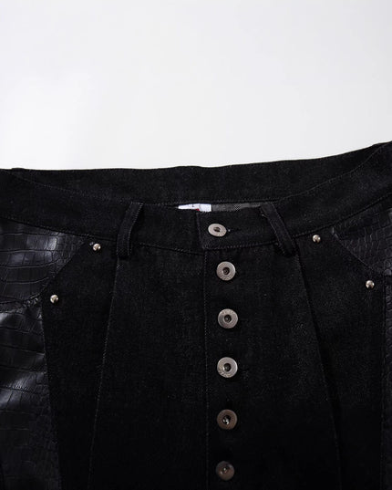 TALKLESSFASHION Jiayiku's 2026 new arrivals, American high street RO style, special-shaped deconstruction, motorcycle-style personalized jeans, loose wide-leg pants