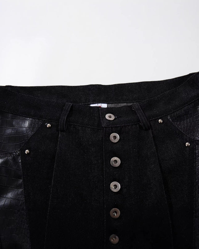 TALKLESSFASHION Jiayiku's 2026 new arrivals, American high street RO style, special-shaped deconstruction, motorcycle-style personalized jeans, loose wide-leg pants