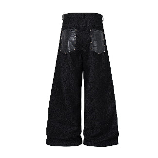 THETLSTUDIO Jiayiku's 2026 new arrivals, American high street RO style, special-shaped deconstruction, motorcycle-style personalized jeans, loose wide-leg pants