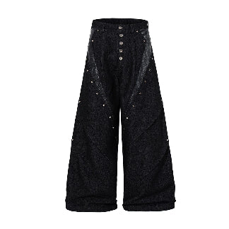 THETLSTUDIO Jiayiku's 2026 new arrivals, American high street RO style, special-shaped deconstruction, motorcycle-style personalized jeans, loose wide-leg pants