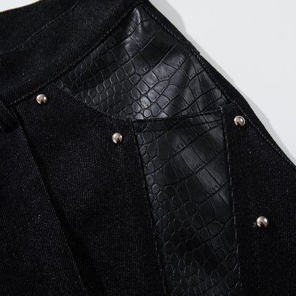 TALKLESSFASHION Jiayiku's 2026 new arrivals, American high street RO style, special-shaped deconstruction, motorcycle-style personalized jeans, loose wide-leg pants