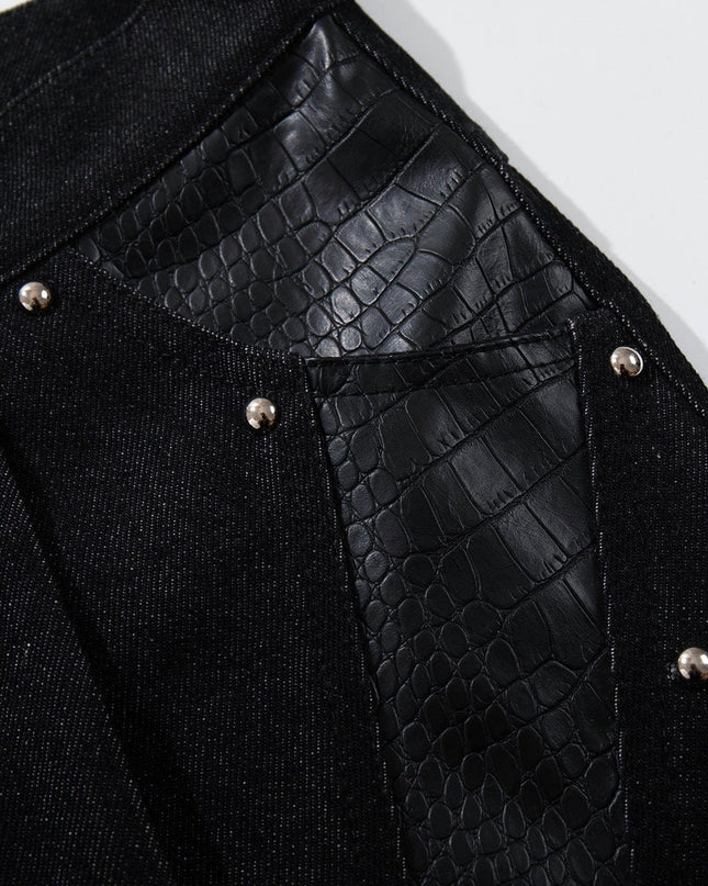 TALKLESSFASHION Jiayiku's 2026 new arrivals, American high street RO style, special-shaped deconstruction, motorcycle-style personalized jeans, loose wide-leg pants