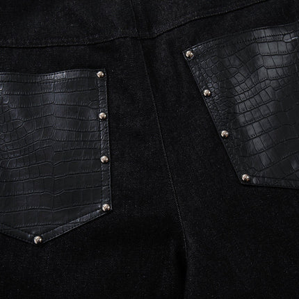 TALKLESSFASHION Jiayiku's 2026 new arrivals, American high street RO style, special-shaped deconstruction, motorcycle-style personalized jeans, loose wide-leg pants