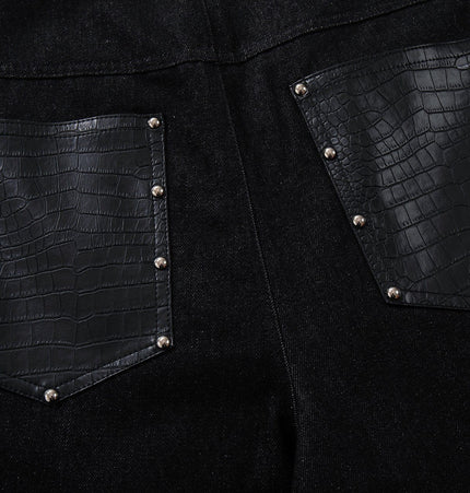 THETLSTUDIO Jiayiku's 2026 new arrivals, American high street RO style, special-shaped deconstruction, motorcycle-style personalized jeans, loose wide-leg pants