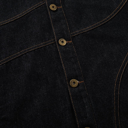 TALKLESSFASHION Jiayiku's 2026 new arrivals, American retro old money style, deconstructed design, washed water, primary color denim jacket, jacket for men