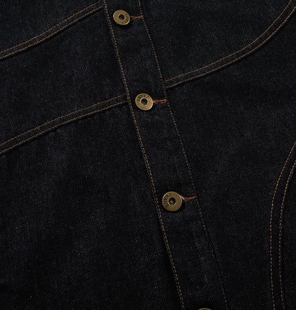 TALKLESSFASHION Jiayiku's 2026 new arrivals, American retro old money style, deconstructed design, washed water, primary color denim jacket, jacket for men