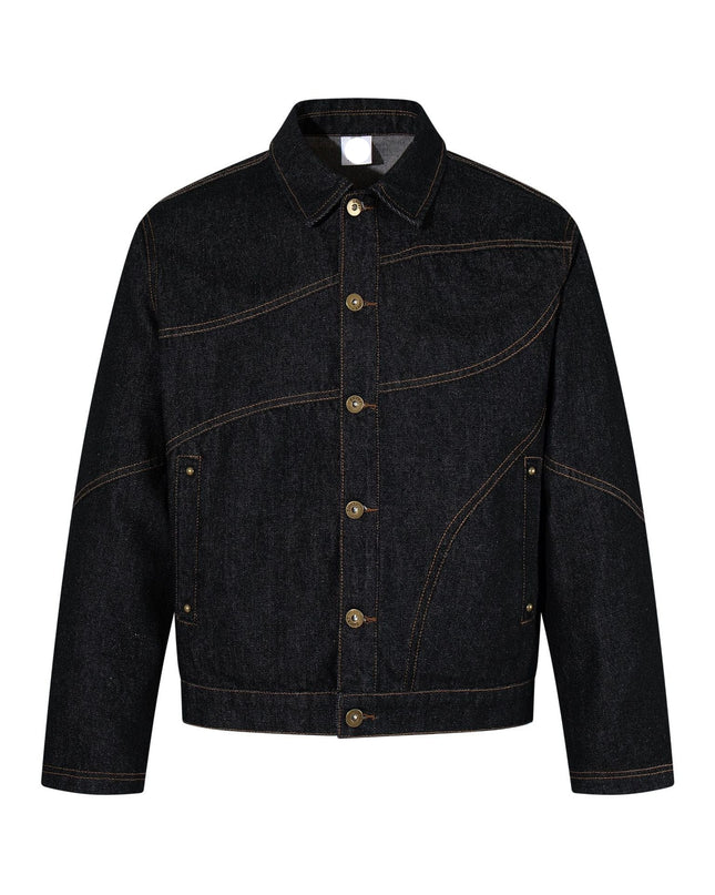 TALKLESSFASHION Jiayiku's 2026 new arrivals, American retro old money style, deconstructed design, washed water, primary color denim jacket, jacket for men
