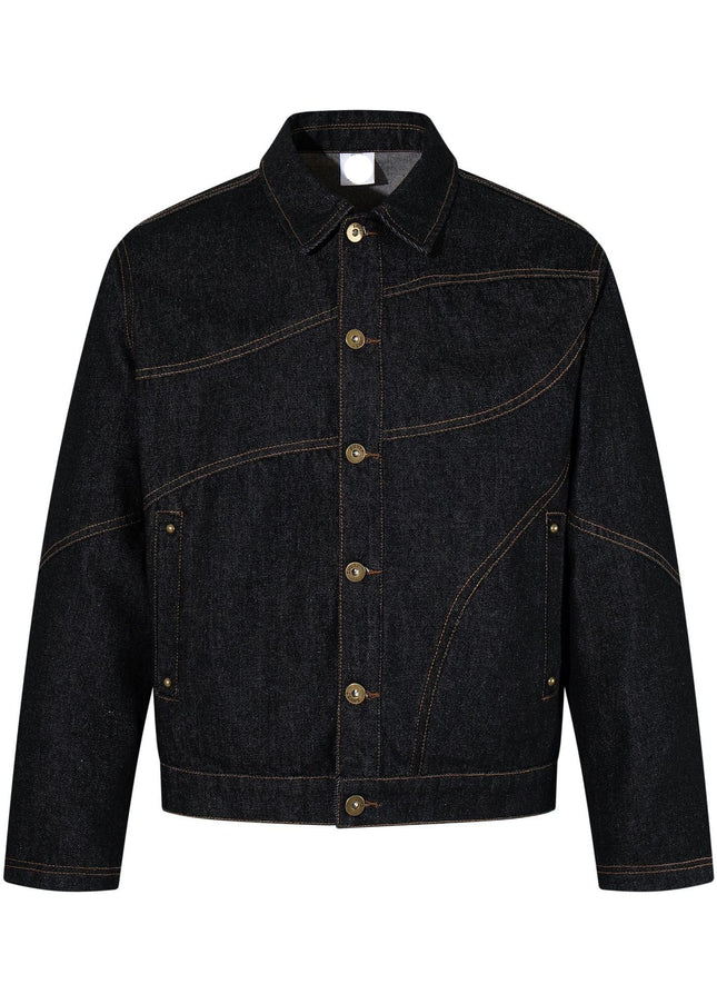TALKLESSFASHION Jiayiku's 2026 new arrivals, American retro old money style, deconstructed design, washed water, primary color denim jacket, jacket for men