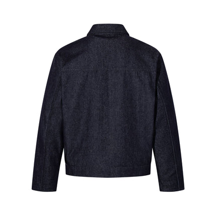 TALKLESSFASHION Jiayiku's 2026 new arrivals, American retro old money, wind-washed water, primary color denim jacket, airplane buckle, cargo jacket, men