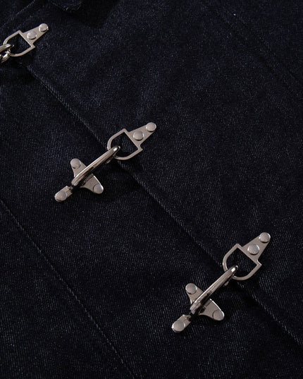 TALKLESSFASHION Jiayiku's 2026 new arrivals, American retro old money, wind-washed water, primary color denim jacket, airplane buckle, cargo jacket, men