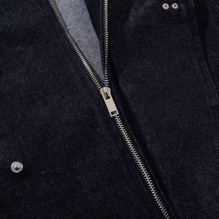 TALKLESSFASHION Jiayiku's 2026 new arrivals, American retro old money, wind-washed water, primary color denim jacket, airplane buckle, cargo jacket, men