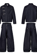 TALKLESSFASHION Jiayiku's 2026 new arrivals, American retro old money, wind-washed water, primary color denim jacket, airplane buckle, cargo jacket, men