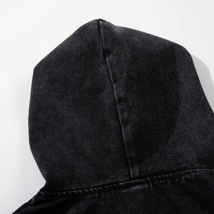 TALKLESSFASHION Jiayiku's 2026 new arrivals, American trendy brand retro heavyweight washed denim jackets, airplane buckle sweatshirts, hooded jackets