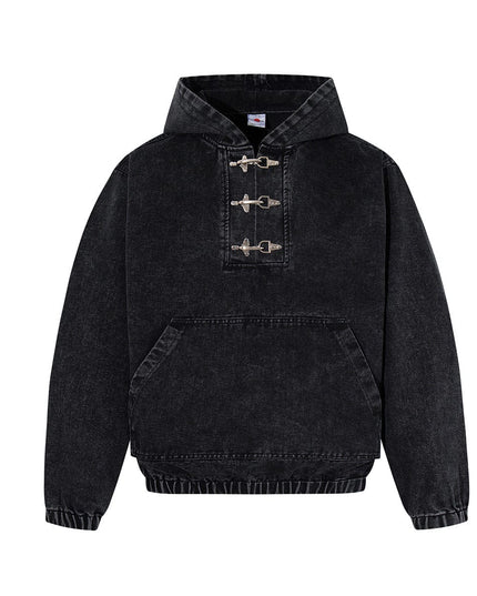 TALKLESSFASHION Jiayiku's 2026 new arrivals, American trendy brand retro heavyweight washed denim jackets, airplane buckle sweatshirts, hooded jackets