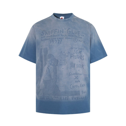 TALKLESSFASHION Jiayiku's 2026 summer new American street hip-hop trendy brand tee cultural shirt gradient color washed destruction T-shirt