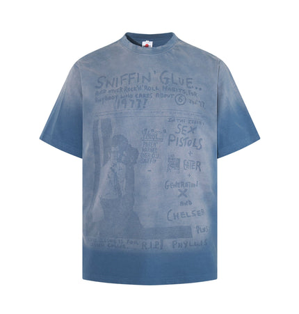 THETLSTUDIO Jiayiku's 2026 summer new American street hip-hop trendy brand tee cultural shirt gradient color washed destruction T-shirt