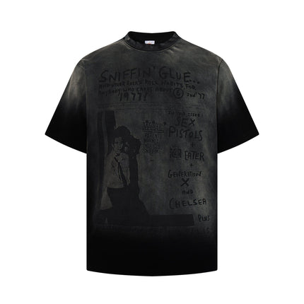 TALKLESSFASHION Jiayiku's 2026 summer new American street hip-hop trendy brand tee cultural shirt gradient color washed destruction T-shirt