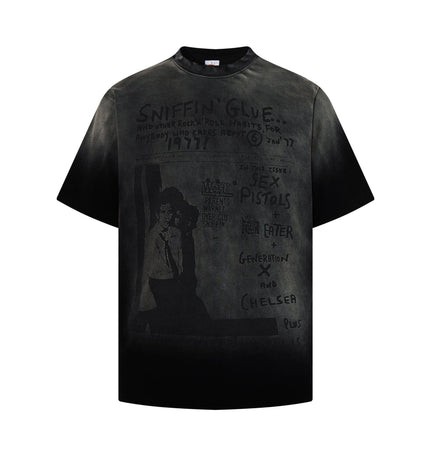 THETLSTUDIO Jiayiku's 2026 summer new American street hip-hop trendy brand tee cultural shirt gradient color washed destruction T-shirt
