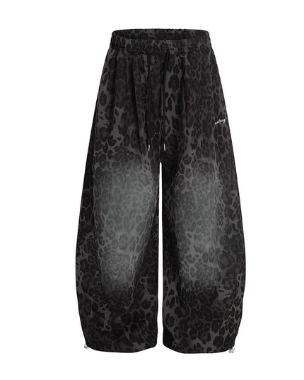 TALKLESSFASHION Jiayiku trendy brand 2025 American retro leopard print sweatpants scimitar pants men's and women's vibe ruffians handsome loose wide-leg pants