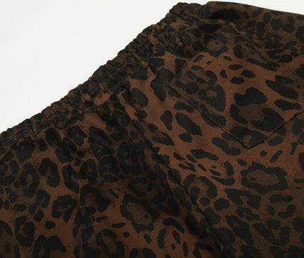 TALKLESSFASHION Jiayiku trendy brand 2025 American retro leopard print sweatpants scimitar pants men's and women's vibe ruffians handsome loose wide-leg pants
