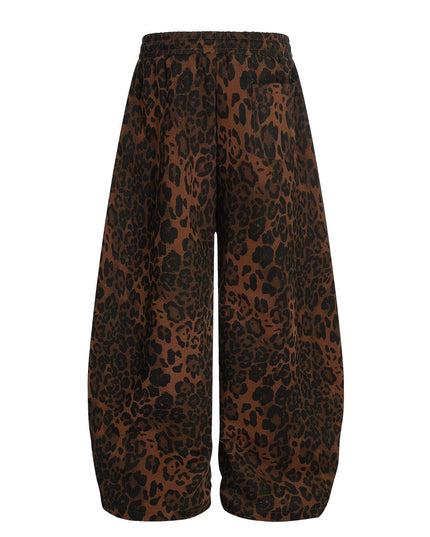 TALKLESSFASHION Jiayiku trendy brand 2025 American retro leopard print sweatpants scimitar pants men's and women's vibe ruffians handsome loose wide-leg pants
