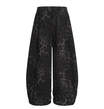 TALKLESSFASHION Jiayiku trendy brand 2025 American retro leopard print sweatpants scimitar pants men's and women's vibe ruffians handsome loose wide-leg pants