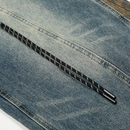 TALKLESSFASHION Jiayiku trendy brand 2025 autumn new American retro leopard print scimitar jeans men's and women's loose wide-leg trousers