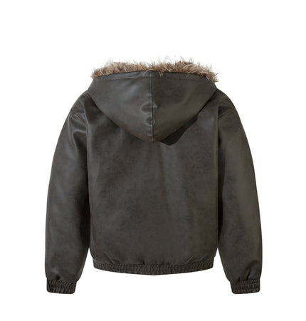 THETLSTUDIO Jiayiku trendy brand 2025 new American mountain carved fur collar cotton jacket pilot leather jacket locomotive ruffian handsome cotton coat