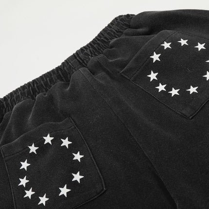 TALKLESSFASHION Jiayiku trendy brand 2025 new American retro scimitar pants, star-striped sweatpants, men's and women's loose wide-leg trousers