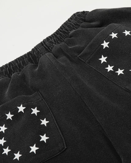 TALKLESSFASHION Jiayiku trendy brand 2025 new American retro scimitar pants, star-striped sweatpants, men's and women's loose wide-leg trousers