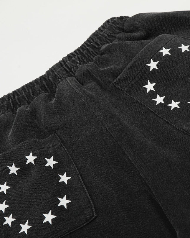TALKLESSFASHION Jiayiku trendy brand 2025 new American retro scimitar pants, star-striped sweatpants, men's and women's loose wide-leg trousers